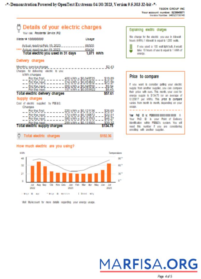 Downloadable New York PSEG utility business bill, page 4, SCR example